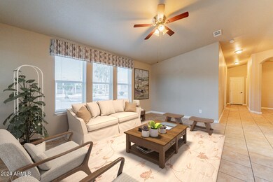 Virtually staged living area
