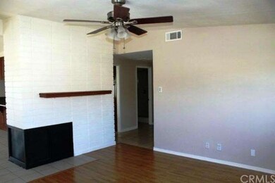 Ceiling fan and fireplace