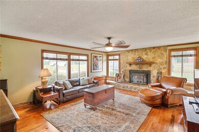 Oversized family room with buck stove