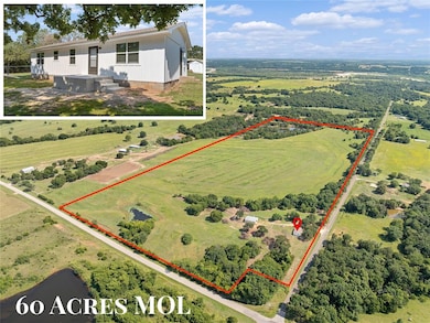 Overview of rural landscape with property boundaries highlighted
