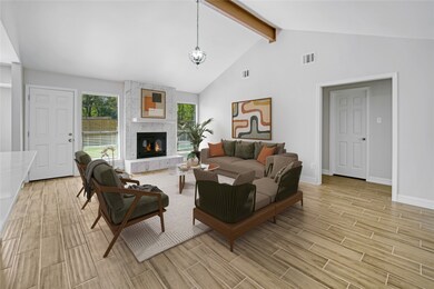 High ceiling living room with ride place (virtuall