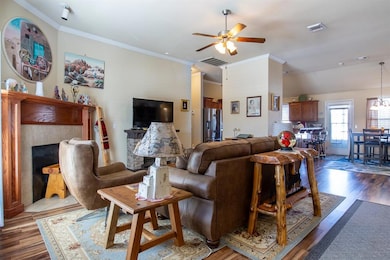 Living room featuring light hardwood / wood-style 
