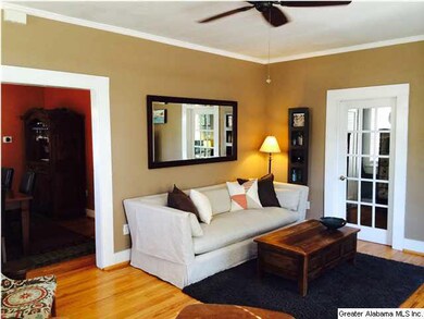 Living Room with french door between bedroom 3