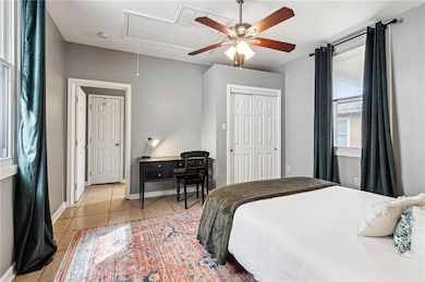 The second bedroom has been thoughtfully designed with black out curtains, and a desk which can double as a makeup vanity!