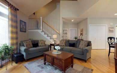Stunning living room with cathedral ceiling, ceili