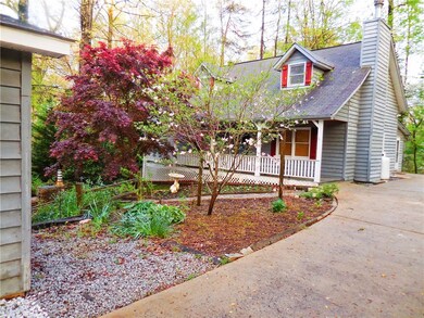 Ornamental shade trees line the path to the goldfish pond.