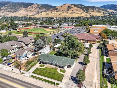 Aerial view of both duplex & 4-plex buildings