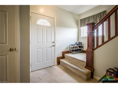 Just inside the front door
