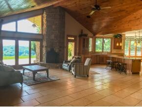 Great room facing mountains