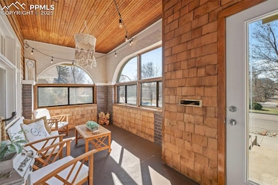 Beautiful wood throughout the sunroom.