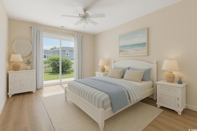 Bedroom featuring baseboards, access to outside, l