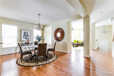 Dining Room with hardwood floors.