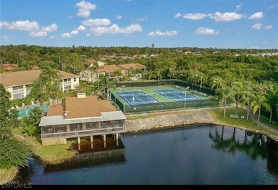 Lakeside clubhouse and pickleball/tennis courts