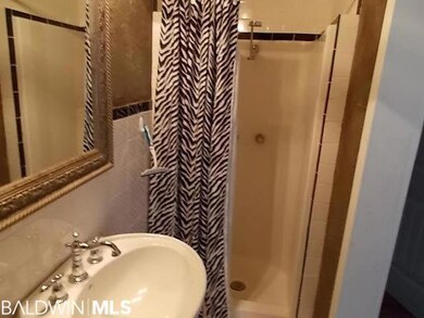 Master bathroom has shower stall