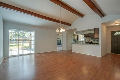 Wood Beams in Family Room w/ Open Concept