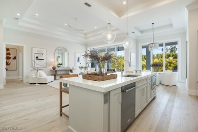 The kitchen features built-in KitchenAid french do