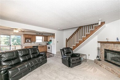 Living room open into kitchen