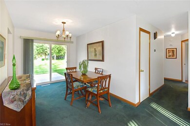 View of dining room with patio doors