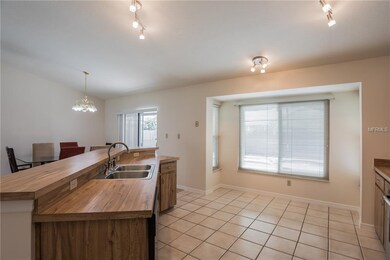 kitchen with new light fixtures