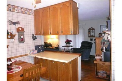 Kitchen. View from kitchen into the living room