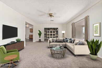 Virtually staged living room
