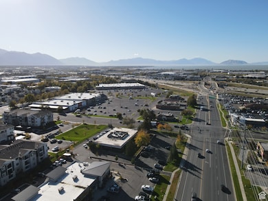 Aerial overview of property's location with mountains