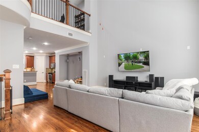 Family room flows into the dining and kitchen area