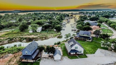 Aerial view of McAdams Rd and Willow Cove; white a