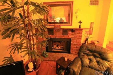 Brick fireplace