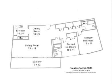 Floor plan of unit 304