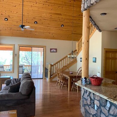side view of great room to outside deck