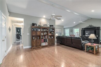 Kitchen opens to spacious living room