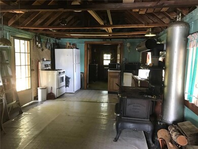 living area into kitchen and bedroom