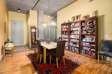 An oversized dining room can accomodate a rather l