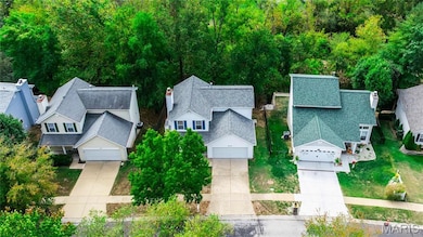 Aerial view of residential area