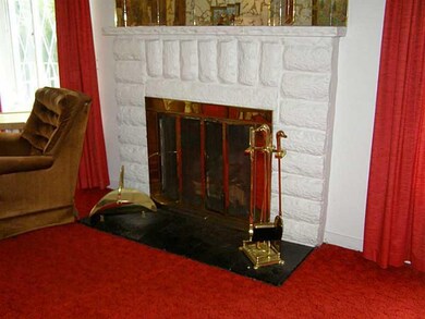 Living Room. Brick Fireplace
