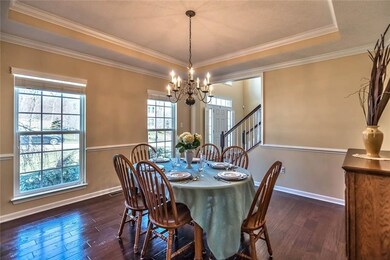Tray Ceiling Formal Dining Room Hardwood Floors, C