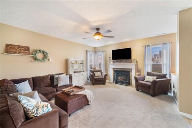 Large family room with fireplace -- room for the entire family!