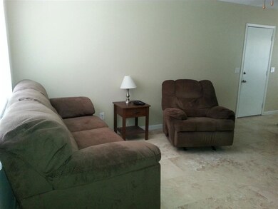 Lots of ambient lighting, Travertine tile flooring