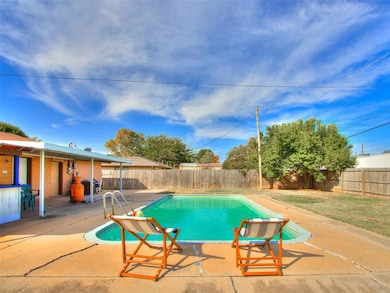 View of pool with a patio area and a fenced backyard