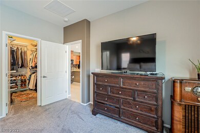 Well appointed walk in closet in primary bedroom