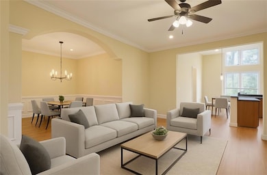 Virtually Staged Den & Dining Area Lower Level