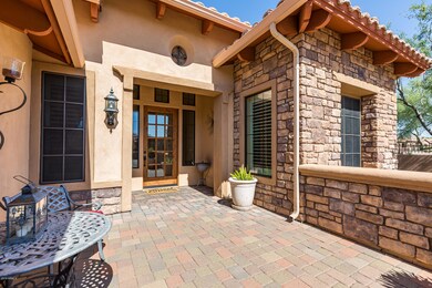 Welcoming front courtyard entry