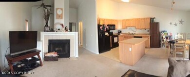 kitchen and living room