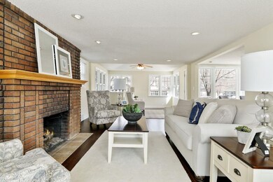 Living space with fireplace