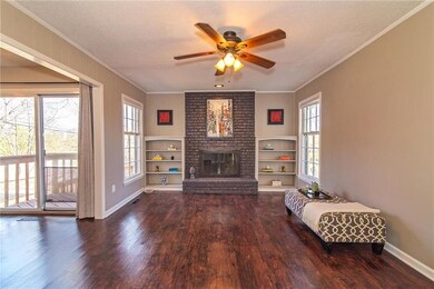 Cozy floor-to-ceiling masonry fireplace, built-in 
