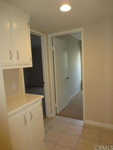 Hall with storage cabinets