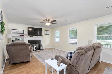 Living room with Gas logs