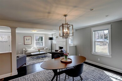Dining Room Opens to Fireplaced Living Room