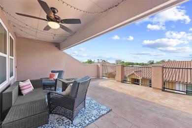 This terrace has beautiful views of the community.